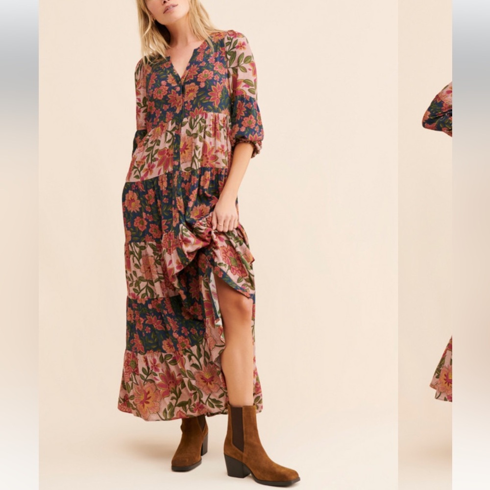 Mixed Print Tiered Maxi Dress
Kachel